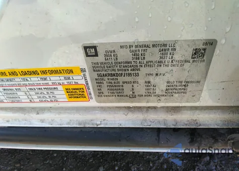 2015 Buick Enclave Leather z USA, uszkodzony, nr VIN 5GAKRBKD0FJ185133